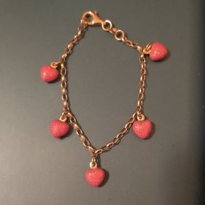 925 Sterling silver bracelet with candy hearts